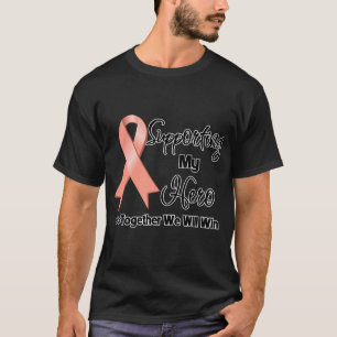 Camiseta Cáncer uterino que apoya a mi héroe