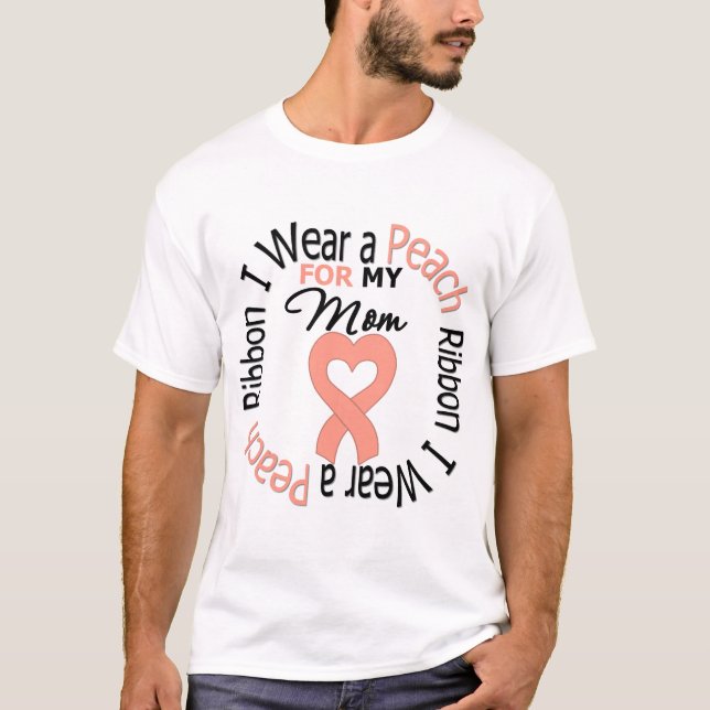 Camiseta Cáncer Uterino Que Llevo Cinta De Peach Para Mi Ma (Anverso)