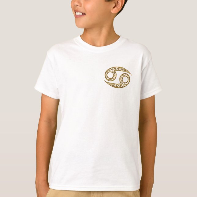 Camiseta Cáncer Zodiaco - Oro tribal (Anverso)