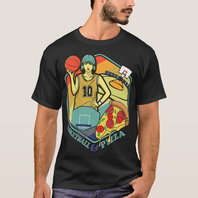 Camiseta cancha de baloncesto Pizza Psta Italiana Regalo de (Anverso)