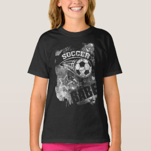 Camiseta Canción de fútbol, fútbol negro grunge