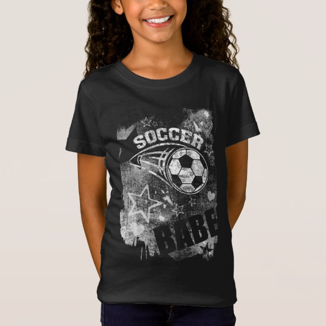 Camiseta Canción de fútbol, fútbol negro grunge (Anverso)