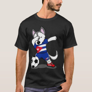 Camiseta Canción de la bandera cubana del fútbol del perro