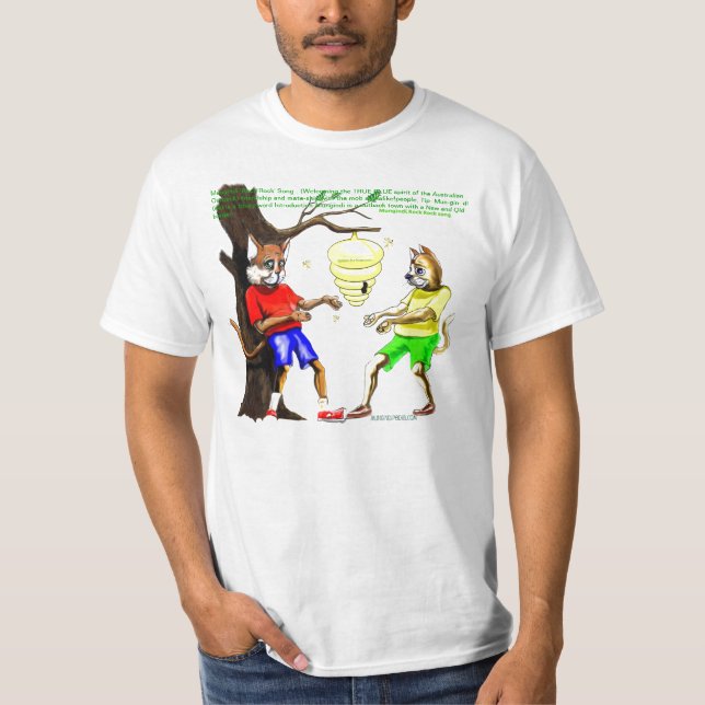 Camiseta canción de la roca de la roca del mungindi, (Anverso)