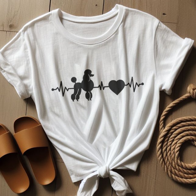 Camiseta Canción de latido (Heartbeat poodle love minimalism doglover)