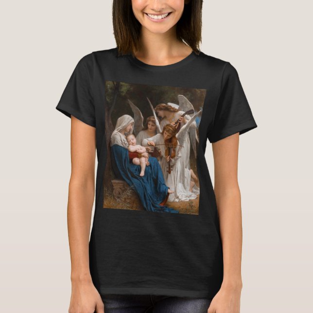Camiseta Canción de los Ángeles de William-Adolphe Bouguere (Anverso)