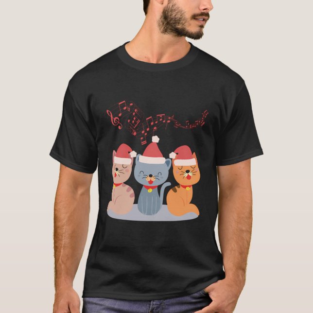 Camiseta Canción de Navidades canto de gatos (Anverso)