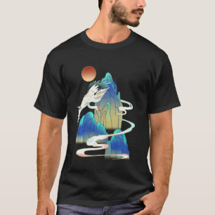 Camiseta Canción de nieve blanca Sunset China pintura Shan