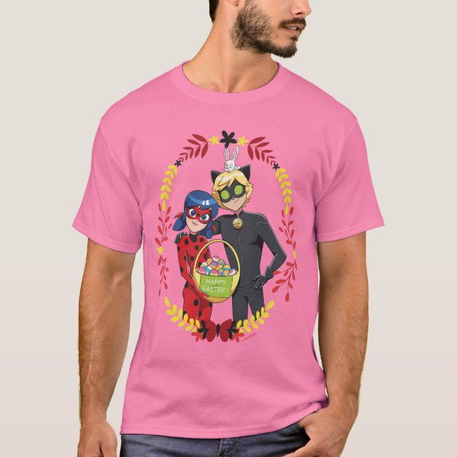 Camiseta Canción de Pascua de Gato Noir y Ladybug (Anverso)