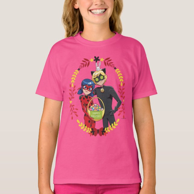 Camiseta Canción de Pascua de Gato Noir y Ladybug (Anverso)