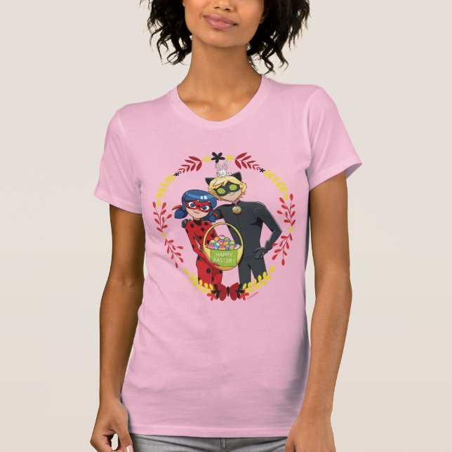 Camiseta Canción de Pascua de Gato Noir y Ladybug (Anverso)