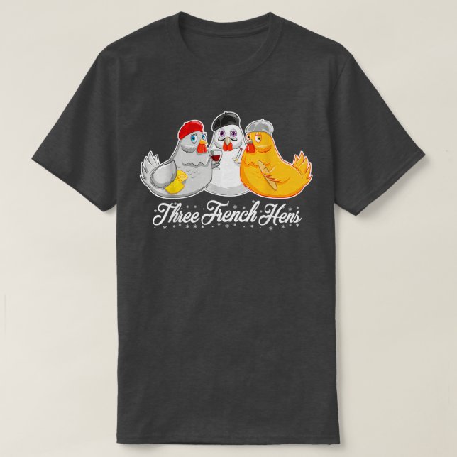 Camiseta Canción divertida de los tres Navidades franceses  (Diseño del anverso)