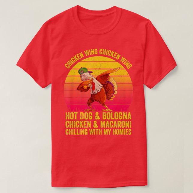 Camiseta Canción divertida de pollo Wing Lyric Perro calien (Diseño del anverso)