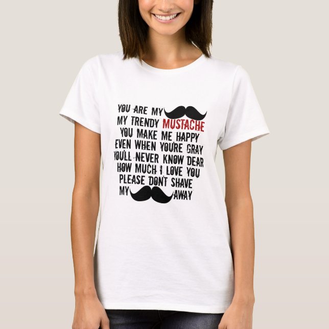 Camiseta Canción divertida del bigote del bigote (Anverso)