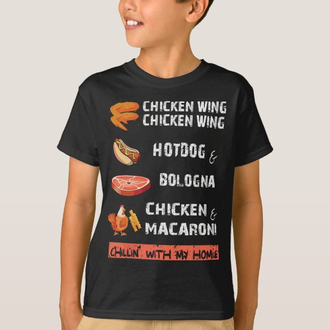 Camiseta Canción lírica de pollo con ala de pollo caliente  (Anverso)