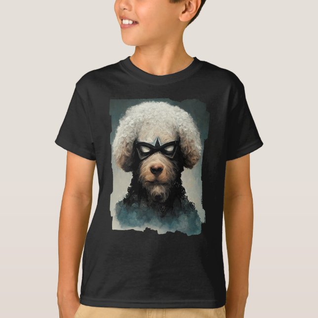 Camiseta Canción Vestida Como Perro Superhéroe (Anverso)