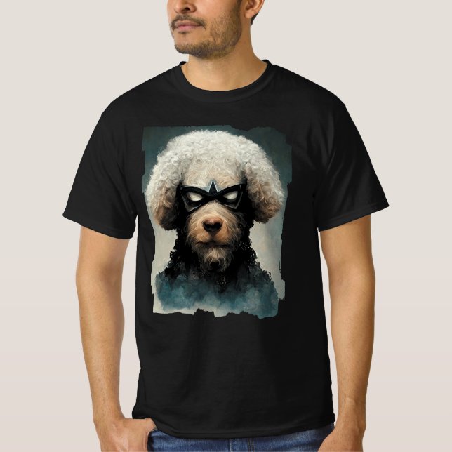 Camiseta Canción Vestida Como Perro Superhéroe (Anverso)