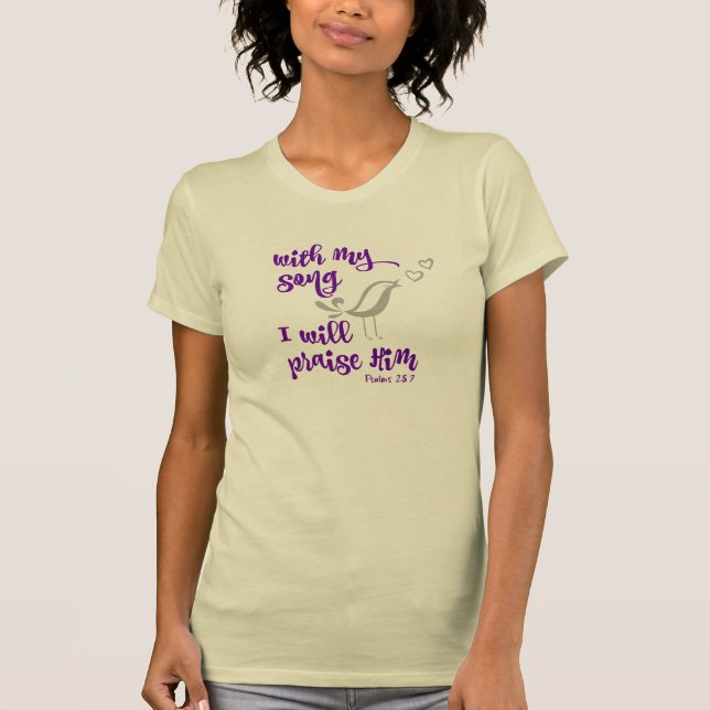 Camiseta Canción y elogio Verso de la Biblia (Anverso)