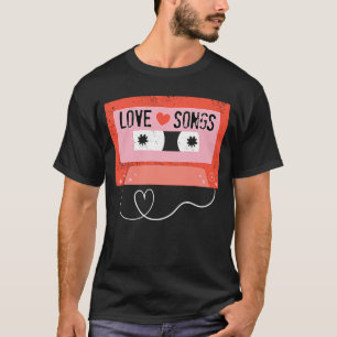 Camiseta Canciones de amor Retro Cassette El día de San Val