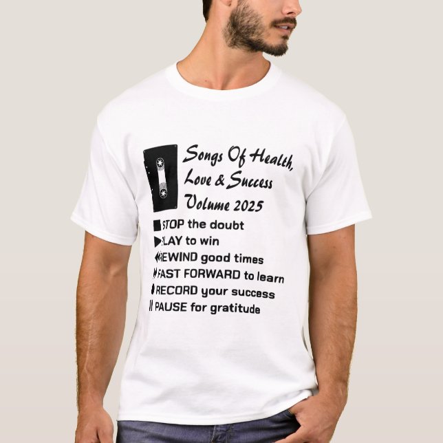 Camiseta Canciones De Salud, Amor Y Éxito 2025 (Anverso)