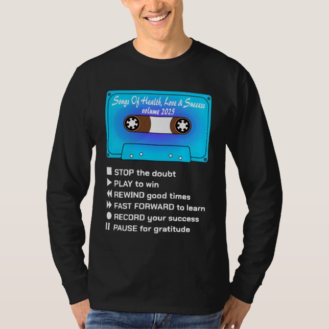 Camiseta Canciones de salud, amor y éxito 2025 manga larga (Anverso)
