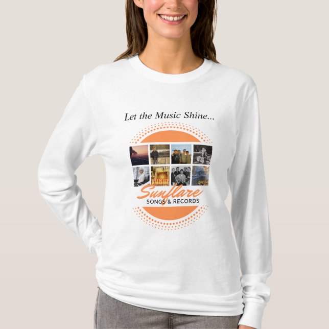 Camiseta Canciones de Sunflare - Que la música brille la ca (Anverso)