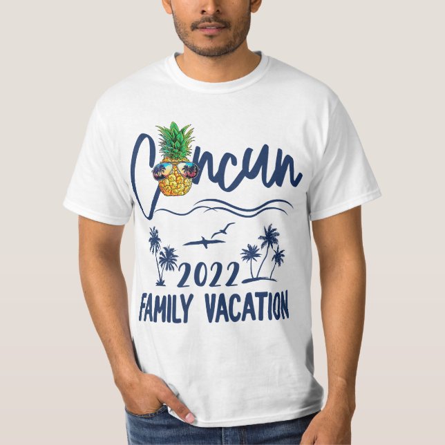 Camiseta Cancun 2022 Mexico Pineapple Family Vacation (Anverso)