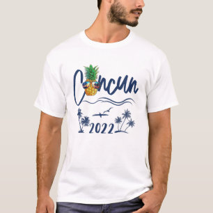 Camiseta Cancun 2022 Mexico Pineapple Sungafas Vacation