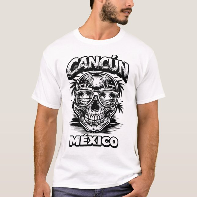 Camiseta cancun caravela blanco y negro (Anverso)