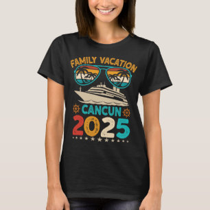 Camiseta Cancun Family Vacation 2025 Gafas de sol Retro Bea