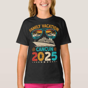Camiseta Cancun Family Vacation 2025 Gafas de sol Retro Bea
