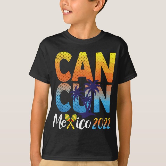 Camiseta Cancun México 2022 Souvenir Matching Family Vacati (Anverso)