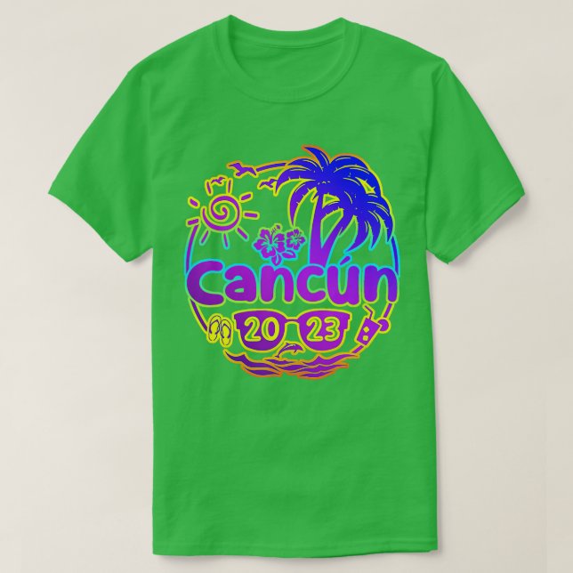 Camiseta Cancun Mexico 2023 Summer Vacation Hawaii Beach Su (Diseño del anverso)