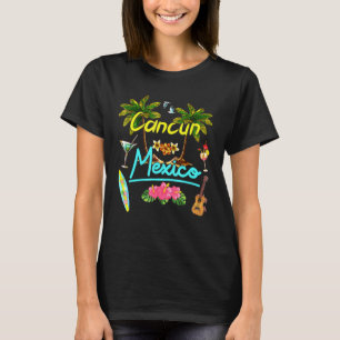 Camiseta Cancun México Beach Summer Palm Surf Sun Set Palm