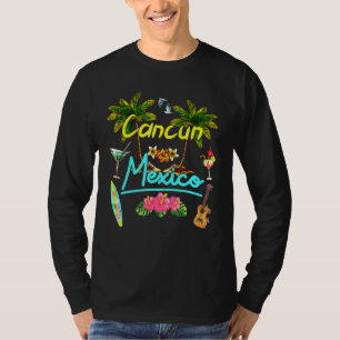 Camiseta Cancun México Beach Summer Palm Surf Sun Set Palm