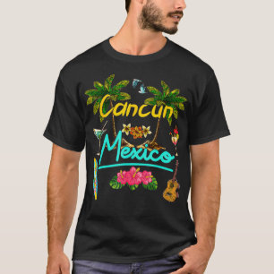 Camiseta Cancun México Beach Summer Palm Surf Sun Set Palm