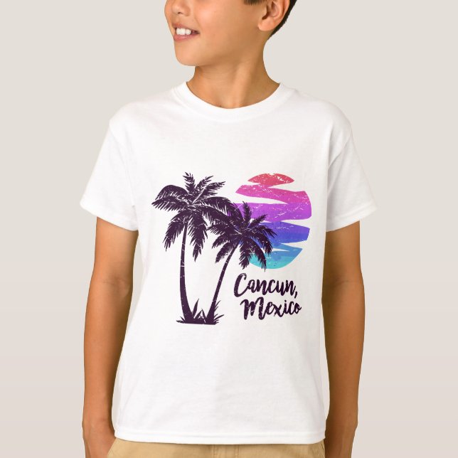 Camiseta CANCUN MÉXICO Beach Vacaciones Luna de miel Brea d (Anverso)