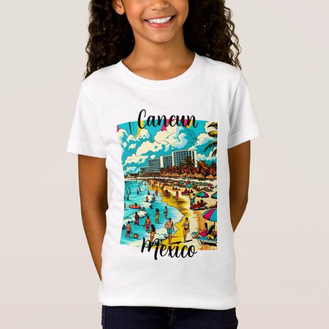 Camiseta Cancún, México con una vibe de arte pop (Anverso)