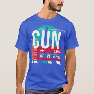 Camiseta Cancun México CUN Código del aeropuerto etiqueta d