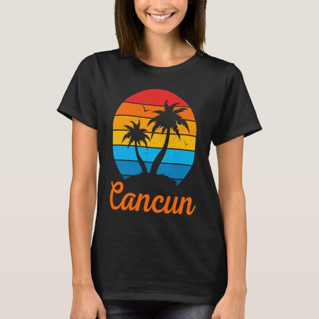 Camiseta Cancun Mexico Family Vacation Beach Tropical (Anverso)