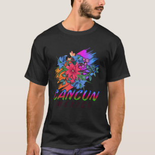 Camiseta Cancún México Flores BLK México Cancún Cancún