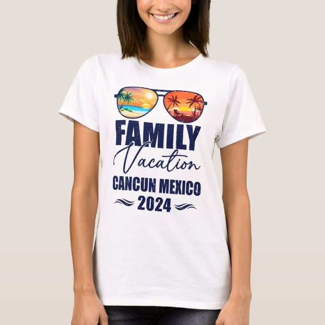 Camiseta Cancun México iguala vacaciones familiares 2024 (Anverso)