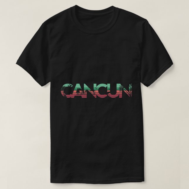 Camiseta Cancun México Retro Chica Mexicano Resort Vacacion (Diseño del anverso)