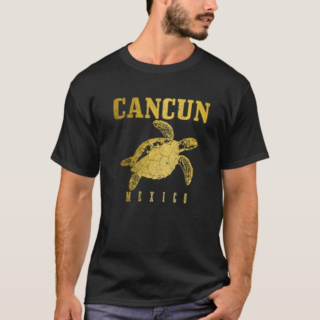 Camiseta Cancun Mexico Sea Turtle Beach Scuba Diving Diver  (Anverso)