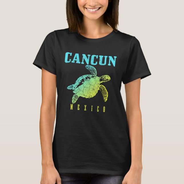 Camiseta Cancun Mexico Sea Turtle Beach Scuba Diving Diver  (Anverso)