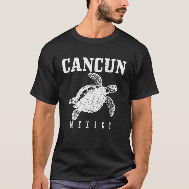 Camiseta Cancun Mexico Sea Turtle Beach Scuba Diving Diver  (Anverso)