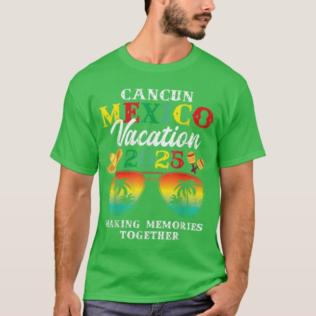 Camiseta Cancun Mexico Vacation 2025 Trip Beach Matching Fa (Anverso)