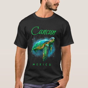 Camiseta Cancun México Watercolor Sea Turtle 354