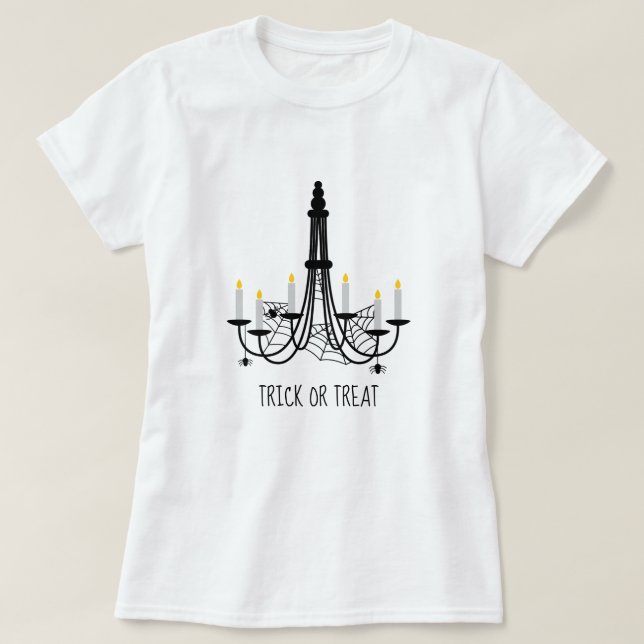 Camiseta Candelabro de araña web tema de Halloween (Diseño del anverso)