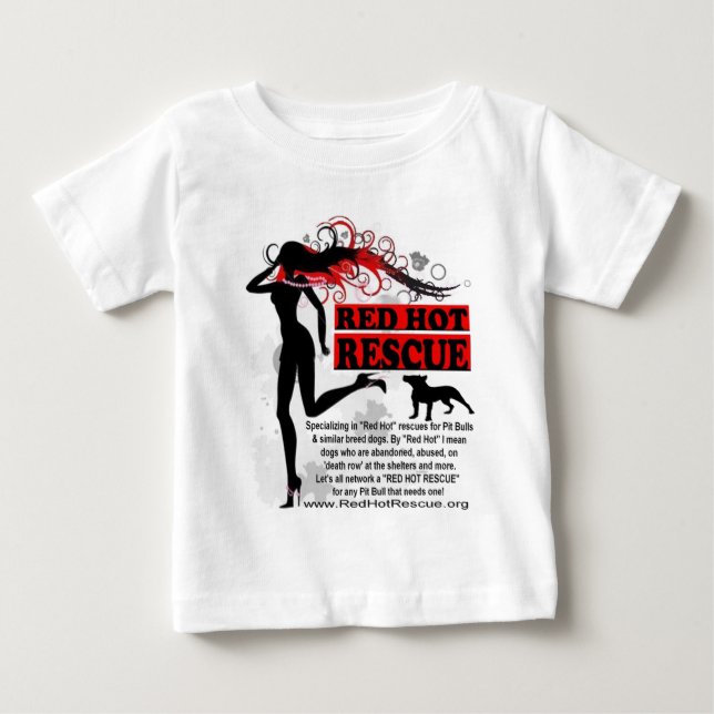 Camiseta candente del bebé del rescate - logotipo (Anverso)